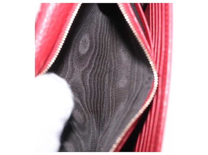 Portafoglio a Spalla con Catena GUCCI in Pelle Rossa e Oro 510314 Auth ka5723A Rosso D'oro - vista 21