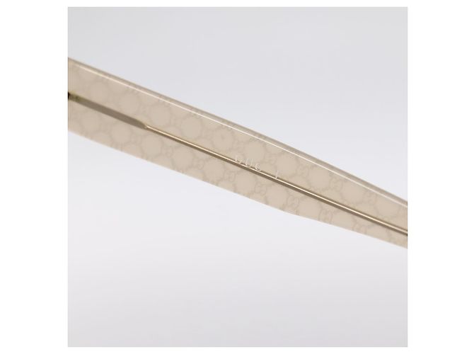 Occhiali da sole senza montatura GUCCI Plastica Marrone Tono Oro Auth am12290V - vista 9
