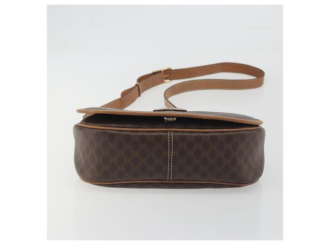 Céline Borsa a tracolla CELINE Macadam PVC Pelle Marrone Tono Oro Auth BA14939 - vista 10