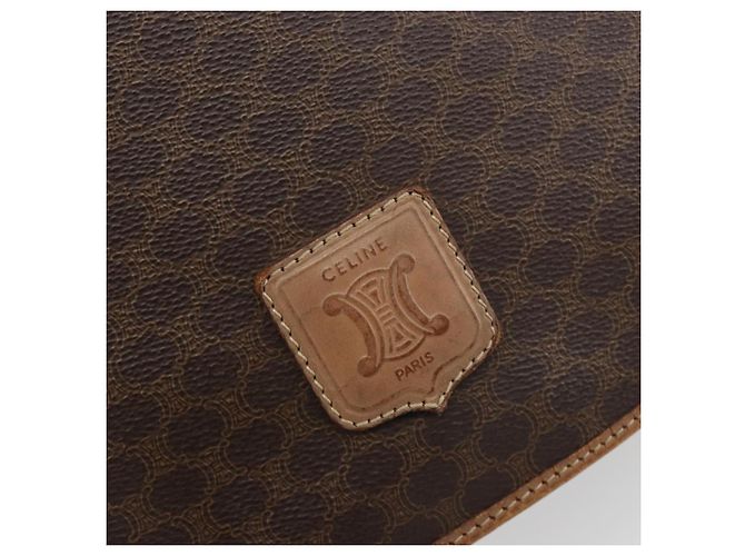 Céline Borsa a tracolla CELINE Macadam PVC Pelle Marrone Tono Oro Auth BA14939 - vista 16