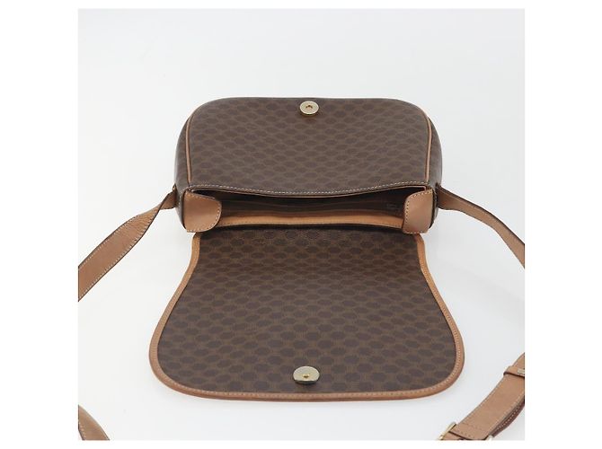 Céline Borsa a tracolla CELINE Macadam PVC Pelle Marrone Tono Oro Auth BA14939 - vista 17