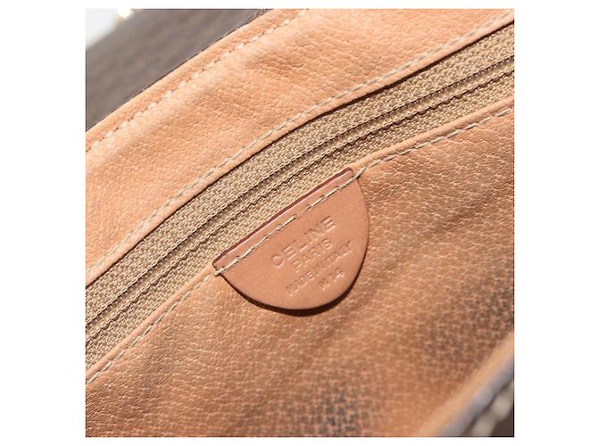 Céline Borsa a tracolla CELINE Macadam PVC Pelle Marrone Tono Oro Auth BA14939 - vista 19