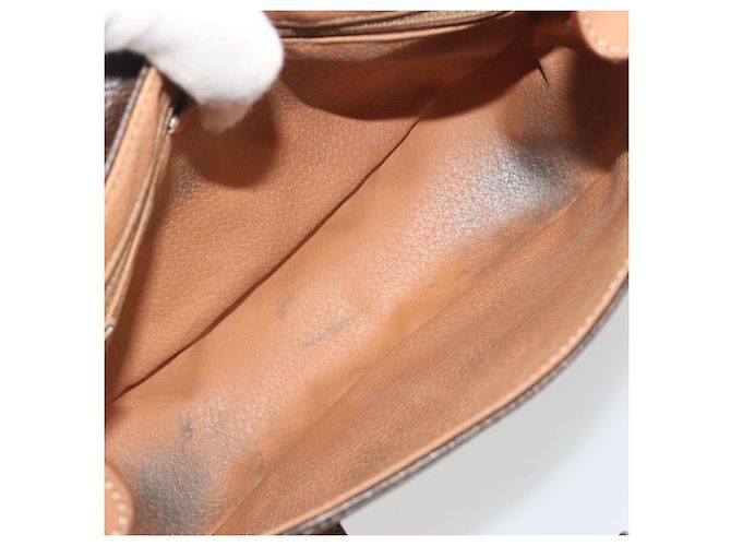 Céline Borsa a tracolla CELINE Macadam PVC Pelle Marrone Tono Oro Auth BA14939 - vista 20