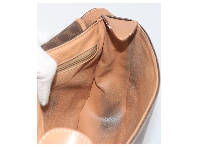 Céline Borsa a tracolla CELINE Macadam PVC Pelle Marrone Tono Oro Auth BA14939 - vista 21