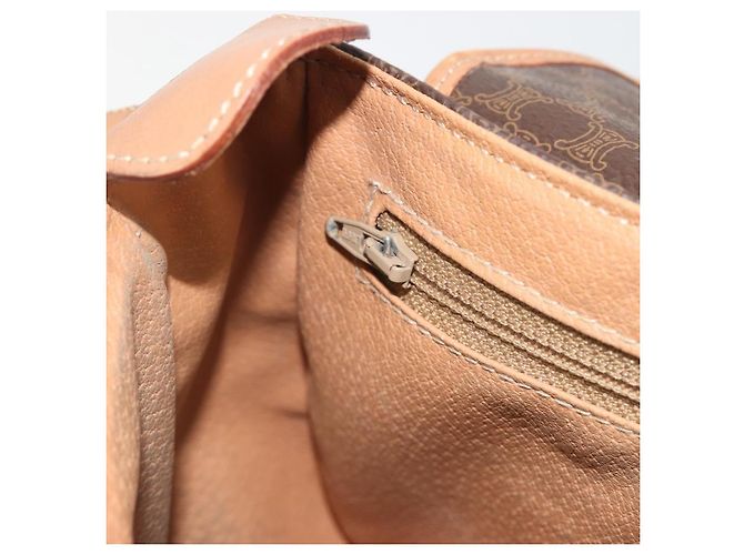 Céline Borsa a tracolla CELINE Macadam PVC Pelle Marrone Tono Oro Auth BA14939 - vista 23