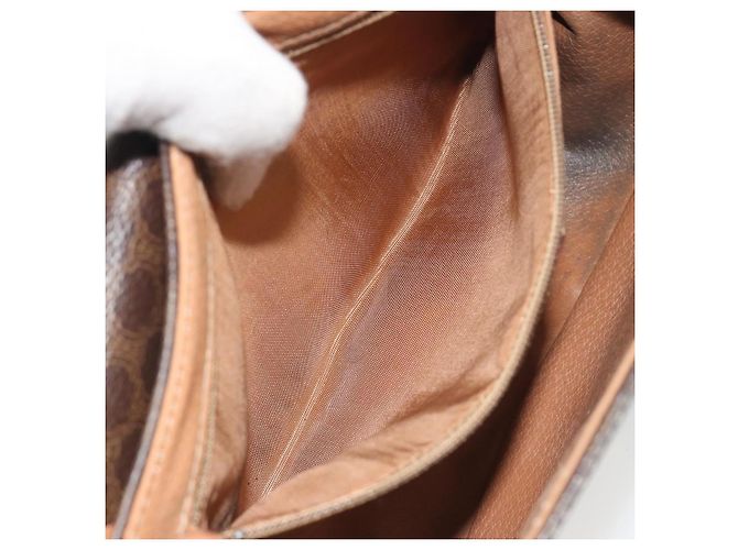 Céline Borsa a tracolla CELINE Macadam PVC Pelle Marrone Tono Oro Auth BA14939 - vista 24