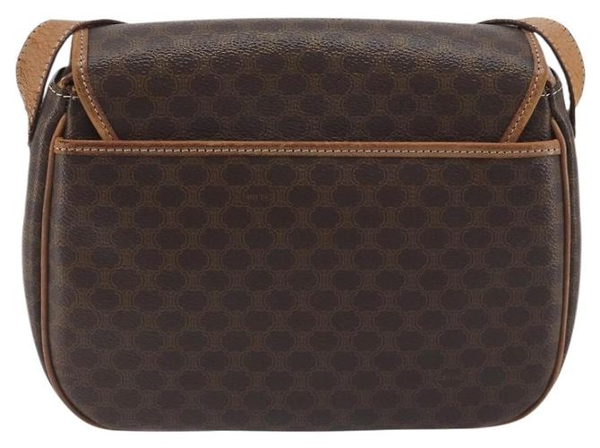 Céline Borsa a tracolla CELINE Macadam PVC Pelle Marrone Tono Oro Auth BA14939 - vista 3