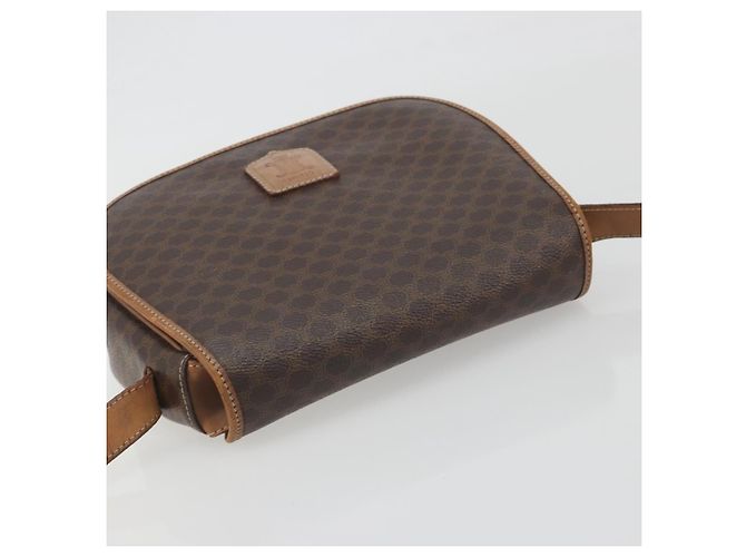 Céline Borsa a tracolla CELINE Macadam PVC Pelle Marrone Tono Oro Auth BA14939 - vista 6