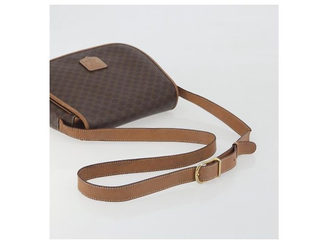 Céline Borsa a tracolla CELINE Macadam PVC Pelle Marrone Tono Oro Auth BA14939 - vista 7