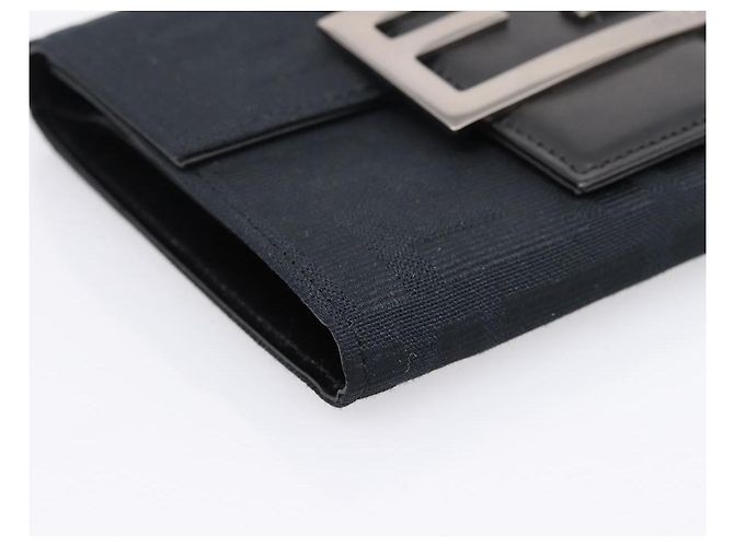FENDI Zucca Canvas Compact Trifold Wallet Black Auth am12424V - view 14