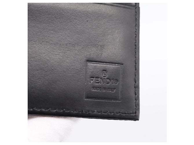 FENDI Zucca Canvas Compact Trifold Wallet Black Auth am12424V - view 17