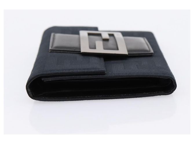 FENDI Zucca Canvas Compact Trifold Wallet Black Auth am12424V - view 3