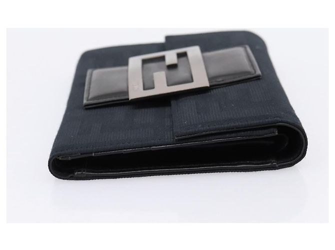 FENDI Zucca Canvas Compact Trifold Wallet Black Auth am12424V - view 4