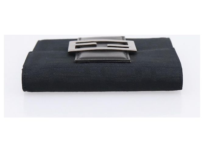 FENDI Zucca Canvas Compact Trifold Wallet Black Auth am12424V - view 5