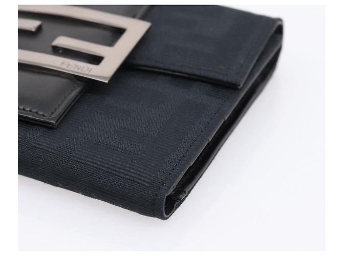 FENDI Zucca Canvas Compact Trifold Wallet Black Auth am12424V - view 7