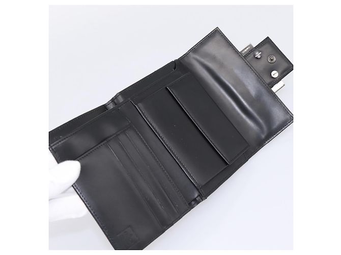 FENDI Zucca Canvas Compact Trifold Wallet Black Auth am12424V - view 8