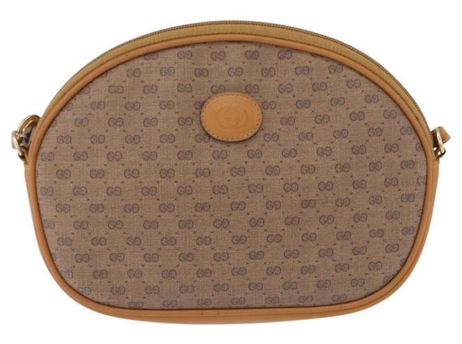 Borsa a tracolla GUCCI Micro GG Supreme PVC Beige Gold 007 084 0094 Auth 196603 D'oro - vista 2
