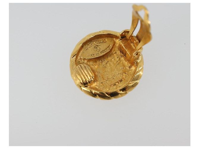 Pendientes CHANEL Metal Tono Dorado CC Auth 198839V - vista 11