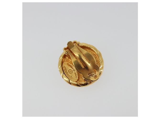 Pendientes CHANEL Metal Tono Dorado CC Auth 198839V - vista 3
