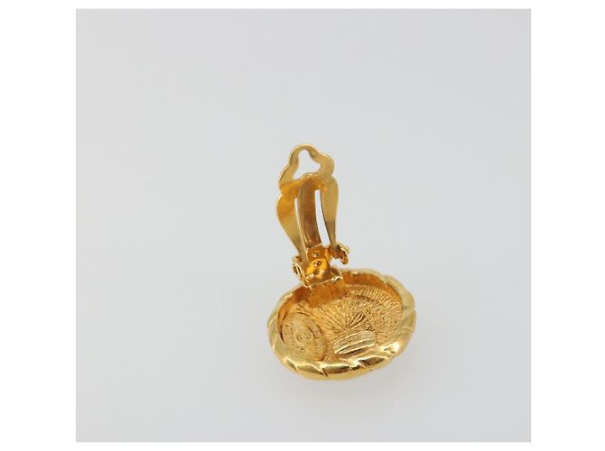 Pendientes CHANEL Metal Tono Dorado CC Auth 198839V - vista 4