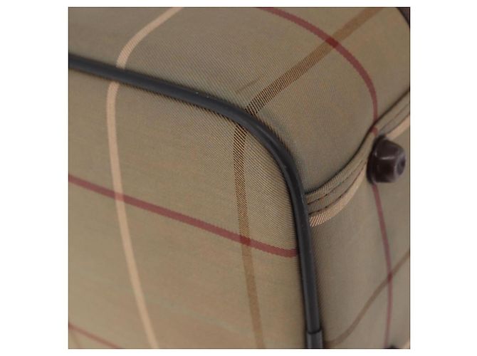 Borsa Boston Burberrys Nova Check Canvas Beige Tono Oro Auth 198326 - vista 13