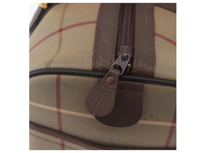Borsa Boston Burberrys Nova Check Canvas Beige Tono Oro Auth 198326 - vista 15