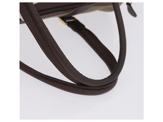 Borsa Boston Burberrys Nova Check Canvas Beige Tono Oro Auth 198326 - vista 8