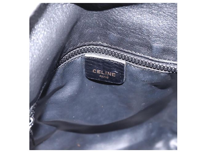 Céline CELINE Schultertasche aus Leder Schwarz Goldfarben Auth 196412 - Ansicht 14