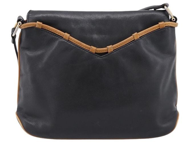 Céline CELINE Schultertasche aus Leder Schwarz Goldfarben Auth 196412 - Ansicht 3