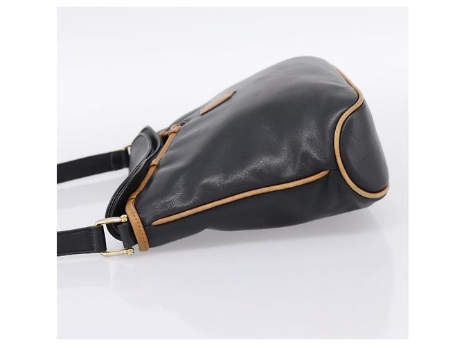 Céline CELINE Schultertasche aus Leder Schwarz Goldfarben Auth 196412 - Ansicht 4