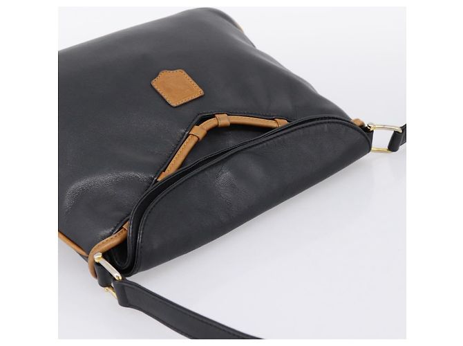 Céline CELINE Schultertasche aus Leder Schwarz Goldfarben Auth 196412 - Ansicht 6