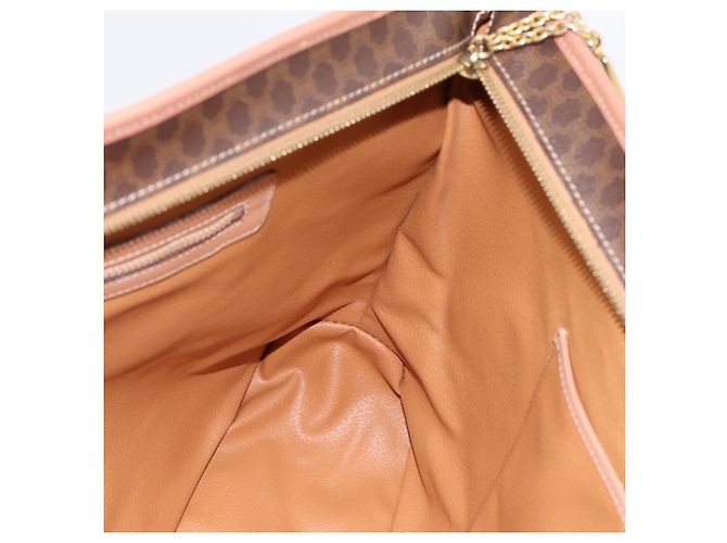 Céline Borsa Tote CELINE Macadam Canvas PVC Pelle Brown Gold Auth am12286V Marrone D'oro - vista 19