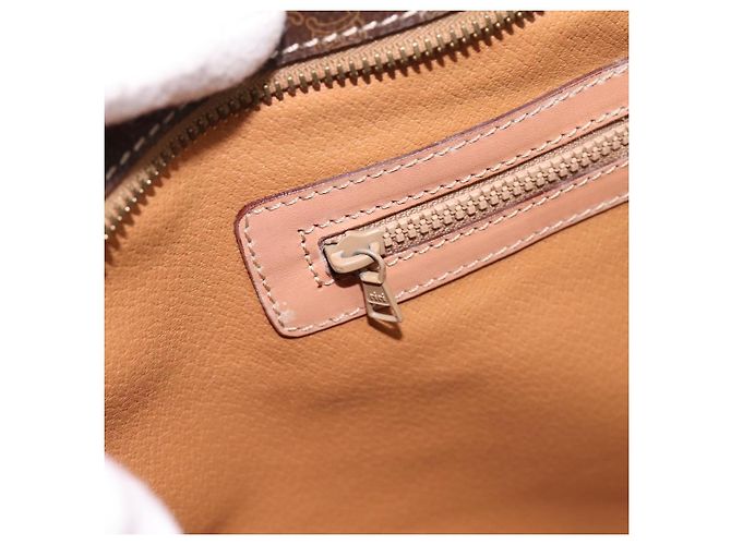 Céline Borsa Tote CELINE Macadam Canvas PVC Pelle Brown Gold Auth am12286V Marrone D'oro - vista 20