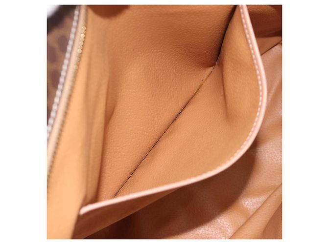 Céline Borsa Tote CELINE Macadam Canvas PVC Pelle Brown Gold Auth am12286V Marrone D'oro - vista 22