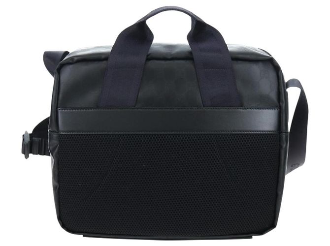 Borsa a Tracolla GUCCI GG Crystal PVC Pelle Nero Argento 782764 Auth BA14802V - vista 3