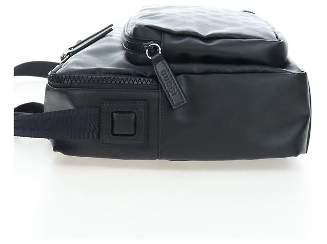 Borsa a Tracolla GUCCI GG Crystal PVC Pelle Nero Argento 782764 Auth BA14802V - vista 4