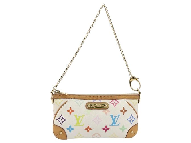 LOUIS VUITTON Monogram Multicolor Pochette Mira MM White M60096 LV Auth 196035V Weiß - Ansicht 13