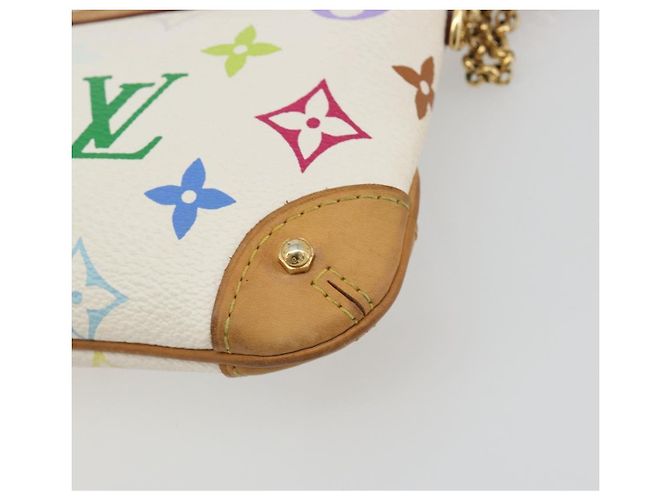 LOUIS VUITTON Monogram Multicolor Pochette Mira MM White M60096 LV Auth 196035V Weiß - Ansicht 17