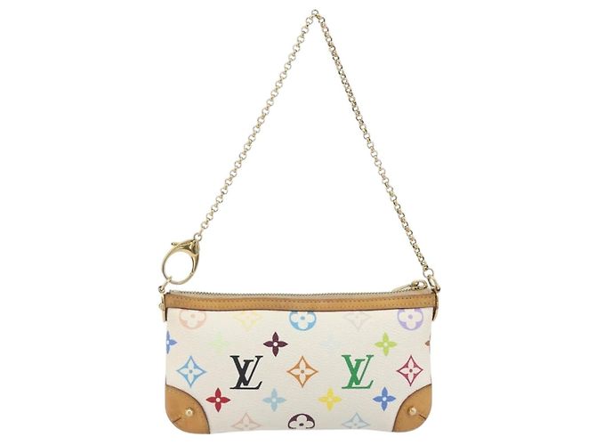 LOUIS VUITTON Monogram Multicolor Pochette Mira MM White M60096 LV Auth 196035V Weiß - Ansicht 2