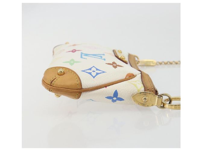 LOUIS VUITTON Monogram Multicolor Pochette Mira MM White M60096 LV Auth 196035V Weiß - Ansicht 3