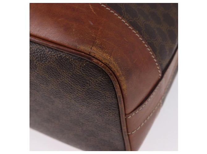 16 Céline Borsa a tracolla CELINE Macadam Canvas PVC Leather Brown Gold Auth 198250 Marrone D'oro - vista 11
