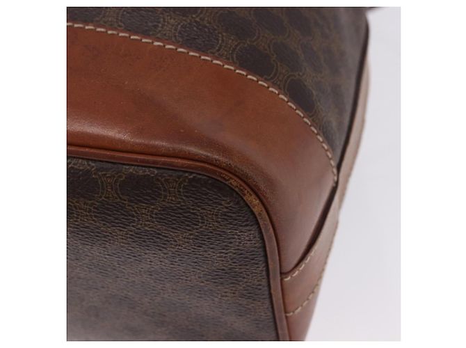 16 Céline Borsa a tracolla CELINE Macadam Canvas PVC Leather Brown Gold Auth 198250 Marrone D'oro - vista 13