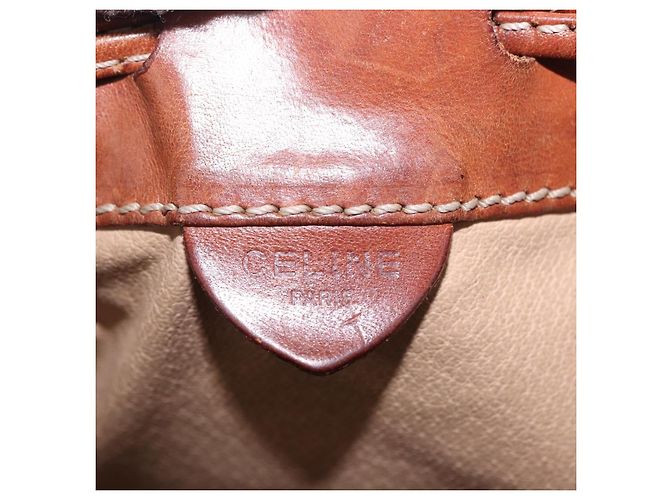 16 Céline Borsa a tracolla CELINE Macadam Canvas PVC Leather Brown Gold Auth 198250 Marrone D'oro - vista 15