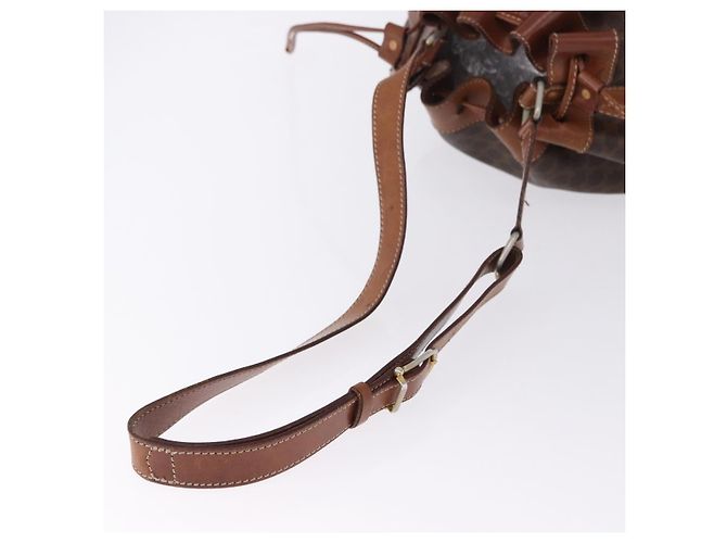 16 Céline Borsa a tracolla CELINE Macadam Canvas PVC Leather Brown Gold Auth 198250 Marrone D'oro - vista 7