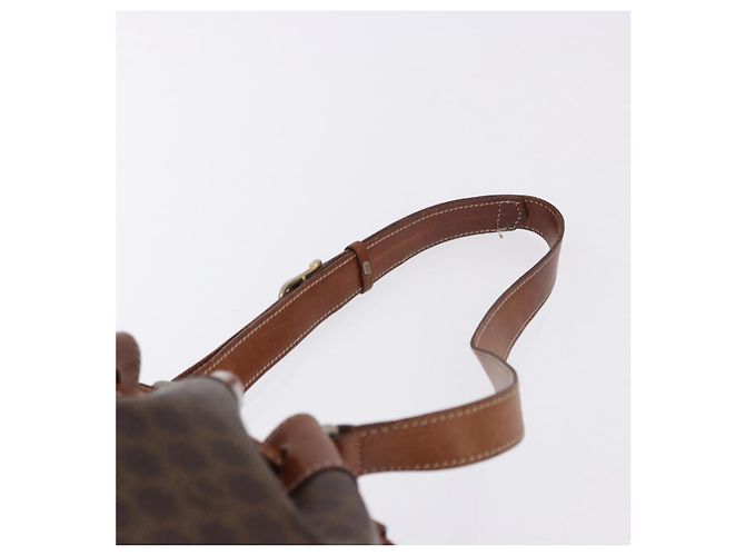 16 Céline Borsa a tracolla CELINE Macadam Canvas PVC Leather Brown Gold Auth 198250 Marrone D'oro - vista 8