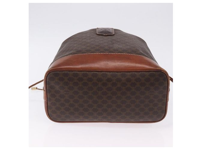 16 Céline Borsa a tracolla CELINE Macadam Canvas PVC Leather Brown Gold Auth 198250 Marrone D'oro - vista 9