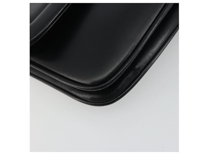 Borsa a tracolla con catena BALLY in pelle nera e oro Auth 196292 Nero D'oro - vista 11