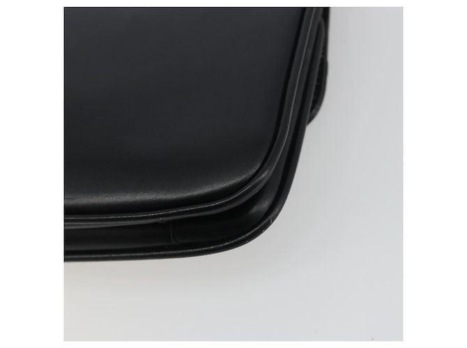 Borsa a tracolla con catena BALLY in pelle nera e oro Auth 196292 Nero D'oro - vista 12
