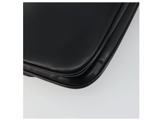 Borsa a tracolla con catena BALLY in pelle nera e oro Auth 196292 Nero D'oro - vista 13