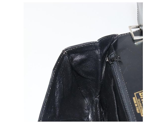 Borsa a tracolla con catena BALLY in pelle nera e oro Auth 196292 Nero D'oro - vista 20